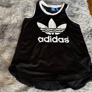 UNISEX adidas Black and White Trefoil Athletic Tank